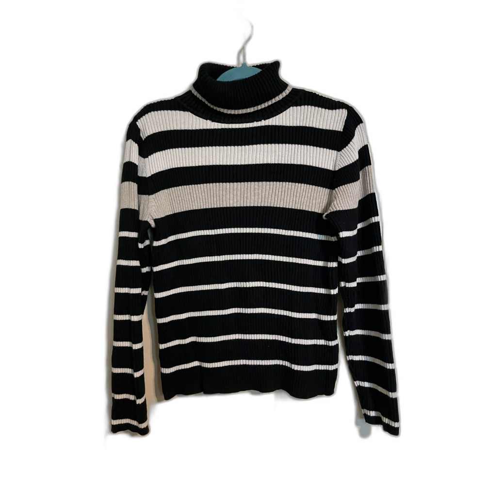 Y2K Liz Claiborne Striped Turtle Neck